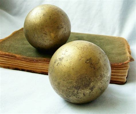 vintage item metal ball in a box|antique metal balls.